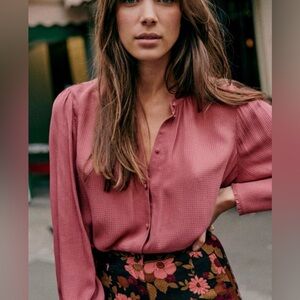 Sezane Lea Shirt size 46 or us 14 100% Silk
